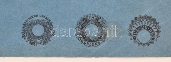 1850 Osztrák pénzügyigazgatás nyomtatott szignetta-lap 19 szignettával. Teljes sor. / 1850 Printed A...