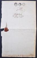 1854 1kr, 15kr, 4G szignetták teljes okmányon / Signettas on full document