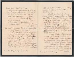 1882 Arany László (1844-1898) saját kezű levele  sógorának, Szél Kálmán nagyszalontai esperesnek, Ar...