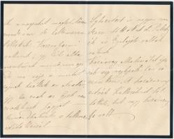 1885 Szél Piroska (1865-1886), Arany János unokájának levele apjának, Szél Kálmán nagyszalontai espe...