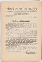 1941 Rákóczi Sakkhíradó. A II. Rákóczi Ferenc Levelezési Emlékverseny hivatalos közlönye. Összeáll.:...