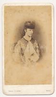 cca 1875 Erzsébet császáné fotója. Oscar Kramer, Wien. / cca 1875 Photo of Empress Elisabeth (Sisi)  7x11 cm