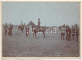 cca 1905 Huszárok gyakorlatoznak Debrecenben, Némethi József felvétele / 1905 Hussars excercising 18x13 cm