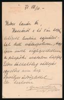 1898 Gusztáv Károly erdélyi püspök aláírt levele / Autograph signed letter of Transsylvanian bishop