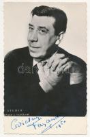 1960 Fernandel (1903-1971) francia színész fotólapja eredeti aláírással / 1960 Fernandel French actor's photo card with signature