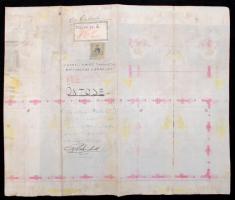 cca 1904 A Weiss Manfréd Acél- és Fémművek rézöntödéjének tervrajza (homlokzat, metszet, alaprajz), rajzolta Bachmann Károly építőmester, feljegyzésekkel, okmánybélyeggel, vízfoltos, enyhén penészes állapotban