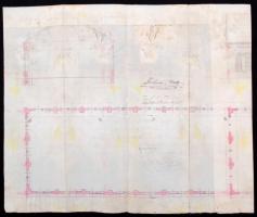 cca 1904 A Weiss Manfréd Acél- és Fémművek rézöntödéjének tervrajza (homlokzat, metszet, alaprajz), ...