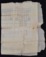 cca 1930-1960 Weiss Manfréd Művek 3 db különféle tervrajz, igazgatói lakás, stb., kissé megviselt ál...