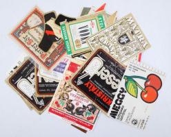 cca 1960-80 Vegyes címke tétel, cca 50db ebből 2db postán feladva, vegyes méretben és minőségben