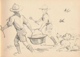 1933 Gödöllő, Jamboree Souvenir. Márton Lajos grafikáit tartalmazó 40 lapos füzet / 1933  Gödöllő, J...