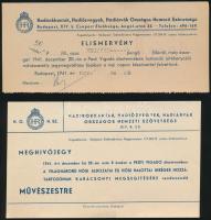 cca 1930-40 Hadirokkantokkal kapcsolatos nyomtatványok, 4db, különböző méretben és minőségben,