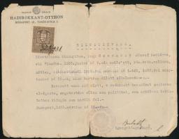 cca 1930-40 Hadirokkantokkal kapcsolatos nyomtatványok, 4db, különböző méretben és minőségben,