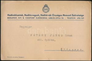 cca 1930-40 Hadirokkantokkal kapcsolatos nyomtatványok, 4db, különböző méretben és minőségben,