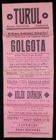 1936 A Golgota című film plakátja. Turul. Hangos filmszínház, Abádszalók. 62x23cm