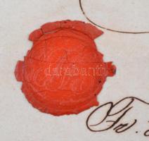 1856 Prága, Fametszetes dekoratív hotelszámla Englischen Hof. Viaszpecséttel / 1856 Prague Hotel inv...