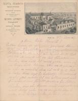 1927 Riga, G. Lefanty vasöntöde képével díszített levélpapír német nyelvű levéllel. / 1927 Riga, Latvia, Letter with the image of the Iron works of Lefanty