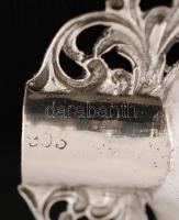 Ezüst hamutartó, áttört peremű, Ag., nettó:31gr., jelzett, 10cm /Silver ashtray, pierced rim, Ag, ne...