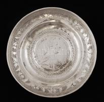 Mária Terézia talléros (utánvert) ezüst kalapált tálka ,  Ag., nettó:63gr., jelzés nélkül, d:10cm /M...