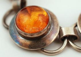 Ezüst és borostyán karlánc / Silver and amber bracelet br: 29,2 g