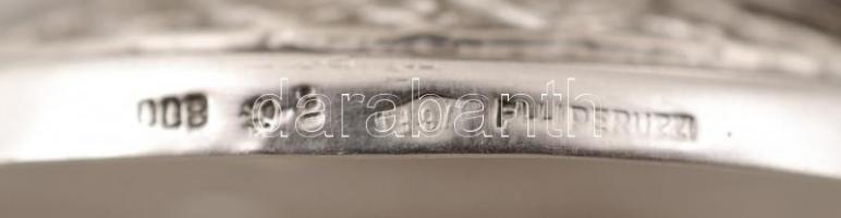 Ezüst füles kiöntő,  Ag., nettó:192gr., jelzett,17x10cm /Silver jug-eared, Ag, net.. 192gr, marked, ...