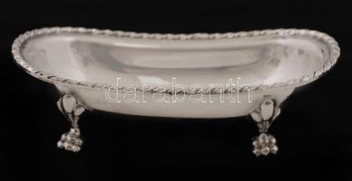 Ezüst, oroszlántalpas fogpiszkálótartó,  Ag., nettó:55gr., jelzett,10x2,5cm/ Silver Lion foot toothpick, Ag, net. 55g, marked, 10x2,5cm