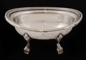 Ezüst, lábas kínáló,  Ag., nettó:60gr., jelzett, kis hibával, cca 4x10cm/ Silver Bowl, Ag., net.., 60gr, marked, with a small error, circa 4x10cm