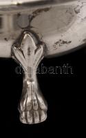 Ezüst, lábas kínáló,  Ag., nettó:60gr., jelzett, kis hibával, cca 4x10cm/ Silver Bowl, Ag., net.., 6...
