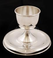 Ezüst tojástartó,  Ag., nettó: 44gr., jelzett, 7x10cm/ Silver egg cup, Ag, net. 44gr, marked, 7x10cm