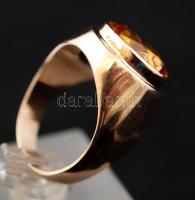 Arany,  citrin köves gyűrű, Au., 14K,bruttó: 8,7gr., jelzett,  méret: 58 / Gold, citrine stone ring,...