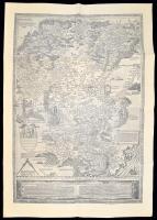 Nova Descriptio Totius Ungariae 1553 térkép, reprint, 85x64cm