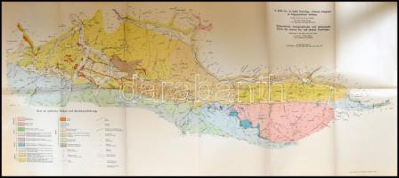 1913-42 A felső Iza- és felső Visóvölgy vázlatos rétegtani és hegyszerkezeti térképe, 1:50 000, szép...