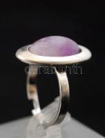 Ezüst gyűrű kővel, Ag., bruttó: 4,9gr., francia, rák fémjel, méret:53 /  Silver ring with stone, Ag, gross. 4,9gr, French hallmark of cancer, size. 53