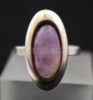 Ezüst gyűrű kővel, Ag., bruttó: 4,9gr., francia, rák fémjel, méret:53 /  Silver ring with stone, Ag,...