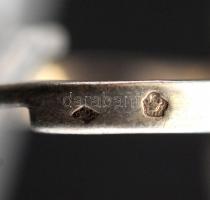 Ezüst gyűrű kővel, Ag., bruttó: 4,9gr., francia, rák fémjel, méret:53 /  Silver ring with stone, Ag,...