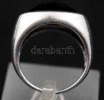 Ezüst gyűrű kővel, Ag., bruttó: 8,9gr., jelzés nélkül,  méret:55 /Silver ring with stone, Ag, gross....