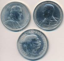 3db Fe replika: 1900KB 5K + 1938. 5P "Szent István" + 1939. 5P "Horthy balra" T:2,2-