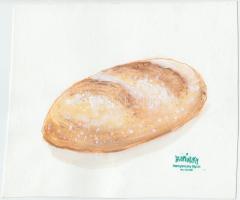 Hornyánszky hagyatéki pecséttel: Péksütemények (3db). Tempera, papír, foltos,  16×18 cm