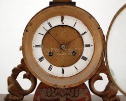 Antik Empire kandallóóra, sérült, nem működik, pótolt kulccsal, m:53 cm, h:27 cm / Empire clocks