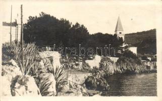 1925 Veli Losinj, Lussingrande, seaside, church tower, photo (EK)