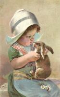 Girl, rabbit, L&P 273/III. (fl)