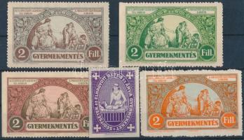 Gyermekmentés 5 db klf levélzáró segélybélyeg