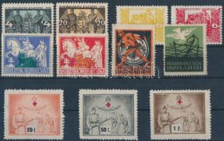 Hadisegély 11 db levélzáró bélyeg