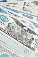 Amerikai Egyesült Államok 1966-1978. 10db klf részvény perforációval, bélyegzésekkel, lyukasztással érvénytelenítve T:I-III  USA 1966-1978. 10pcs of diff shares, with perforations, stamps, cancelled by holes C:UNC-F