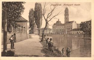 Nagyvárad, Oradea; Körösparti részlet, horgász / riverside, fisherman (kis szakadás / small tear)