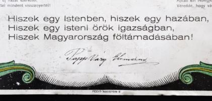 cca 1920 A Trianon után Papp-Váry Elemérné által megfogalmazott "Hiszekegy (Hitvallás)" fé...