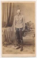 1862 gr. Pálffy Móric (1812-1897) császári altábornagy, főrendiházi tag, császári-királyi kamarás, az Aranygyapjas rend birtokosa, Magyarország helytartója. Mayer György felvétele. / 1862 Photo of count Palffy Moric, governor of Hungary 9x11 cm