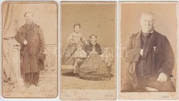 cca 1860 3 vizitkártya klf bécsi műtermekből / 3 visit cards from different workshops