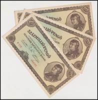 1946. 100.000.000P (3x) sorszámkövetők T:I-