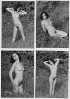 cca 1978 Zsuzsi ül a fűben..., 11 db korabeli, finoman erotikus negatívról készült modern nagyítás, ...