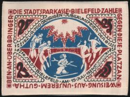 Németország / Weimari Köztársaság / Bielefeld 1921. 25M selyem, bélyegzéssel T:I
Germany / Weimar R...